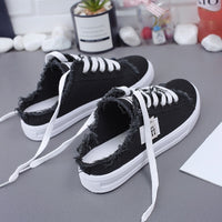 New 2019 Spring Summer Women Canvas Shoes flat sneakers women casual shoes low upper lace up white shoes - {{ Soly.Borg }}