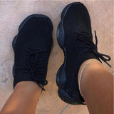 Air Mesh Women Sneaker Sock Shoes Summer Breathable Cross Tie Platform Round Toe Casual Fashion Sport Lace Up Flats Shoes Women - {{ Soly.Borg }}