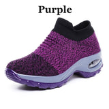 Women Tennis Shoes Breathable Mesh Height-increasing Slip-on Female Sock Footwear Outdoor Women Sneakers Thick Bottom Platforms - {{ Soly.Borg }}